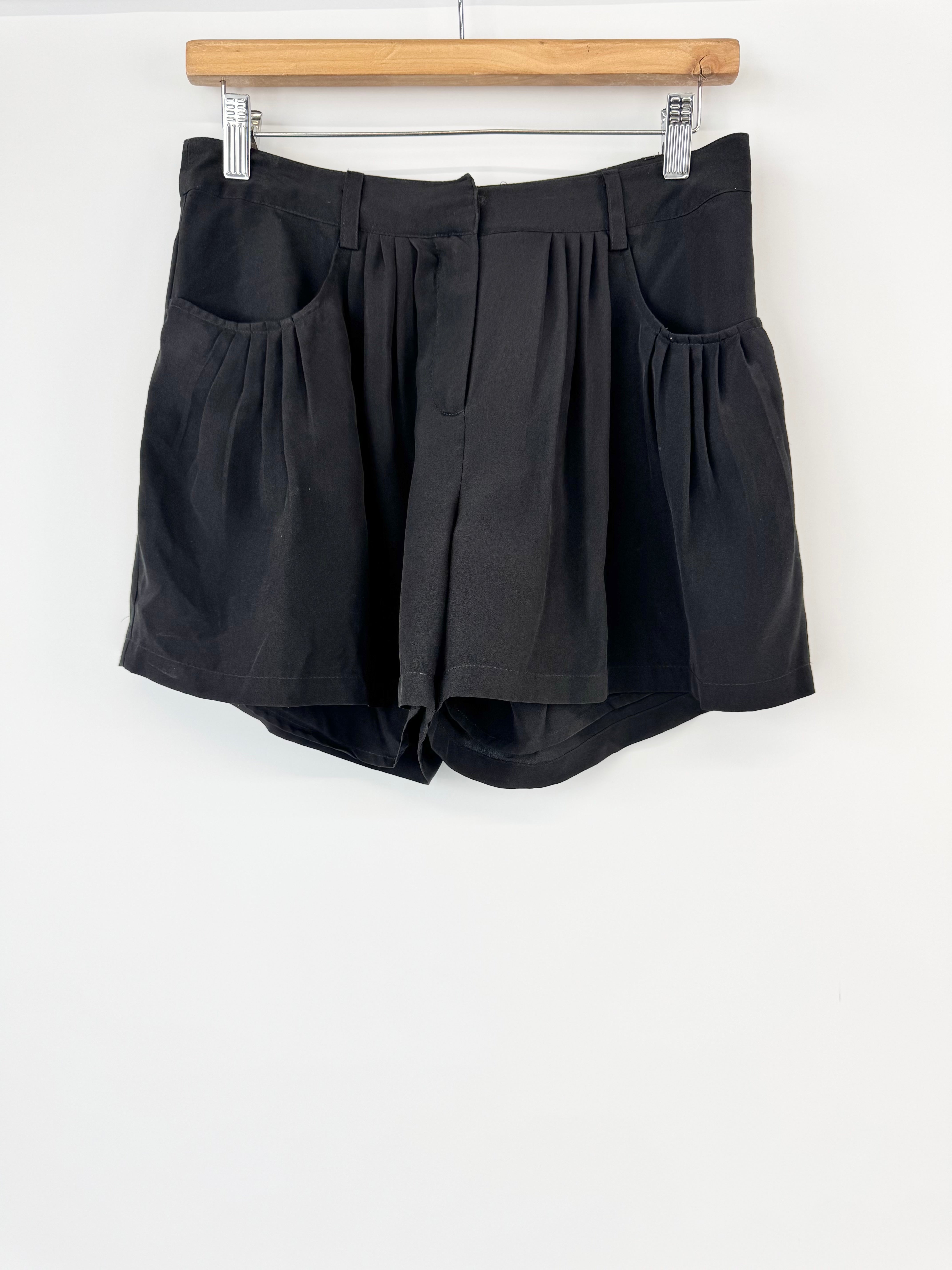 DKNY Black Pleated Shorts - AU8