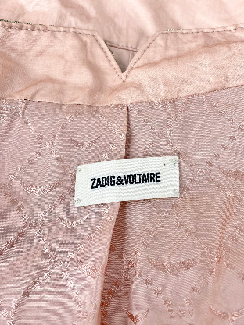 Zadig & Voltaire 'Lana' Pink Satin Jacket - AU8