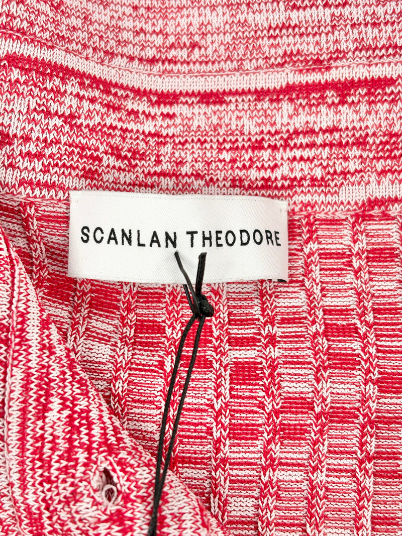 Scanlan Theodore Red & White Pleated Rib Shirt - AU10