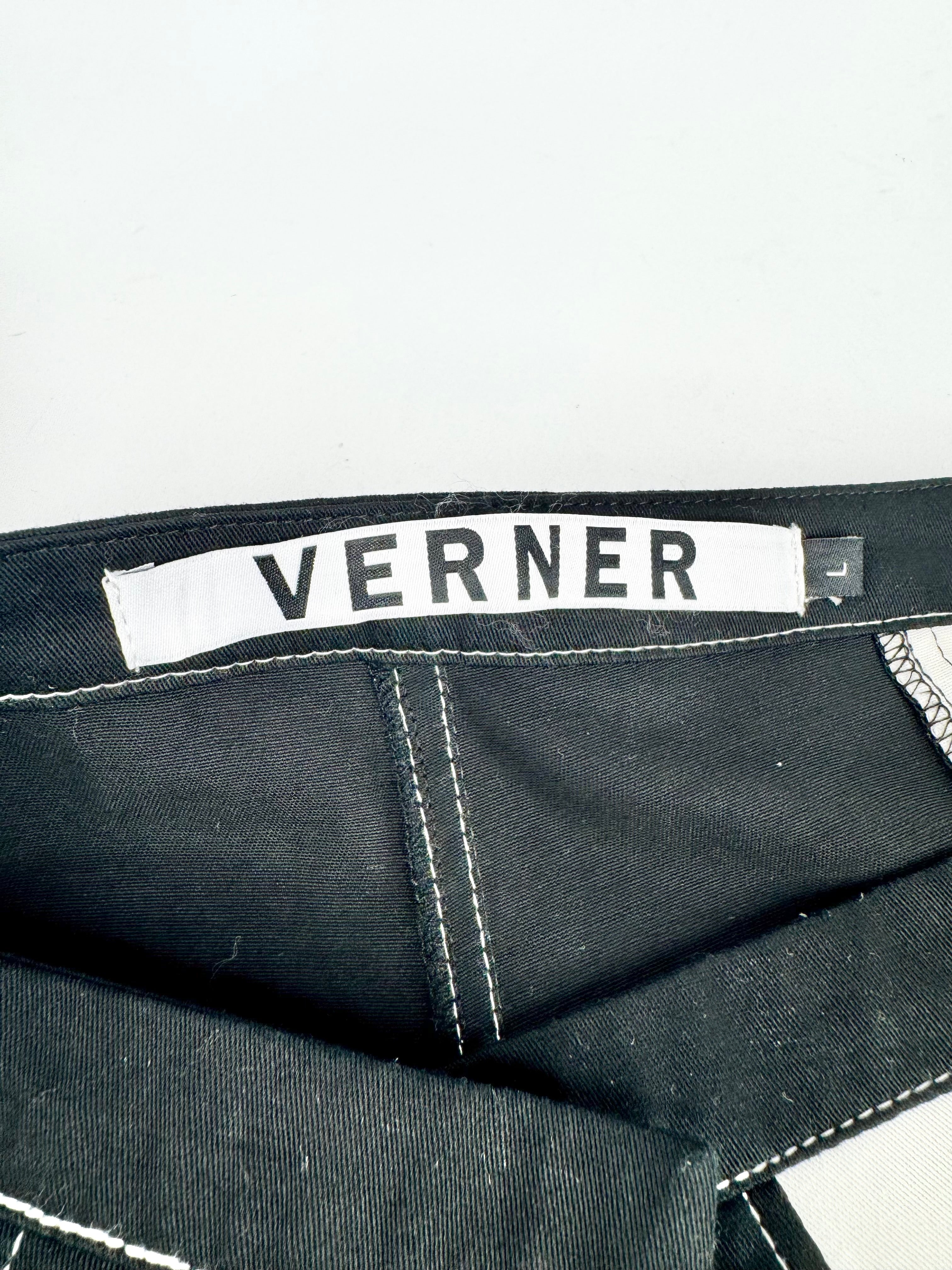 Verner Black & White Cotton Contrast Slacks - AU12