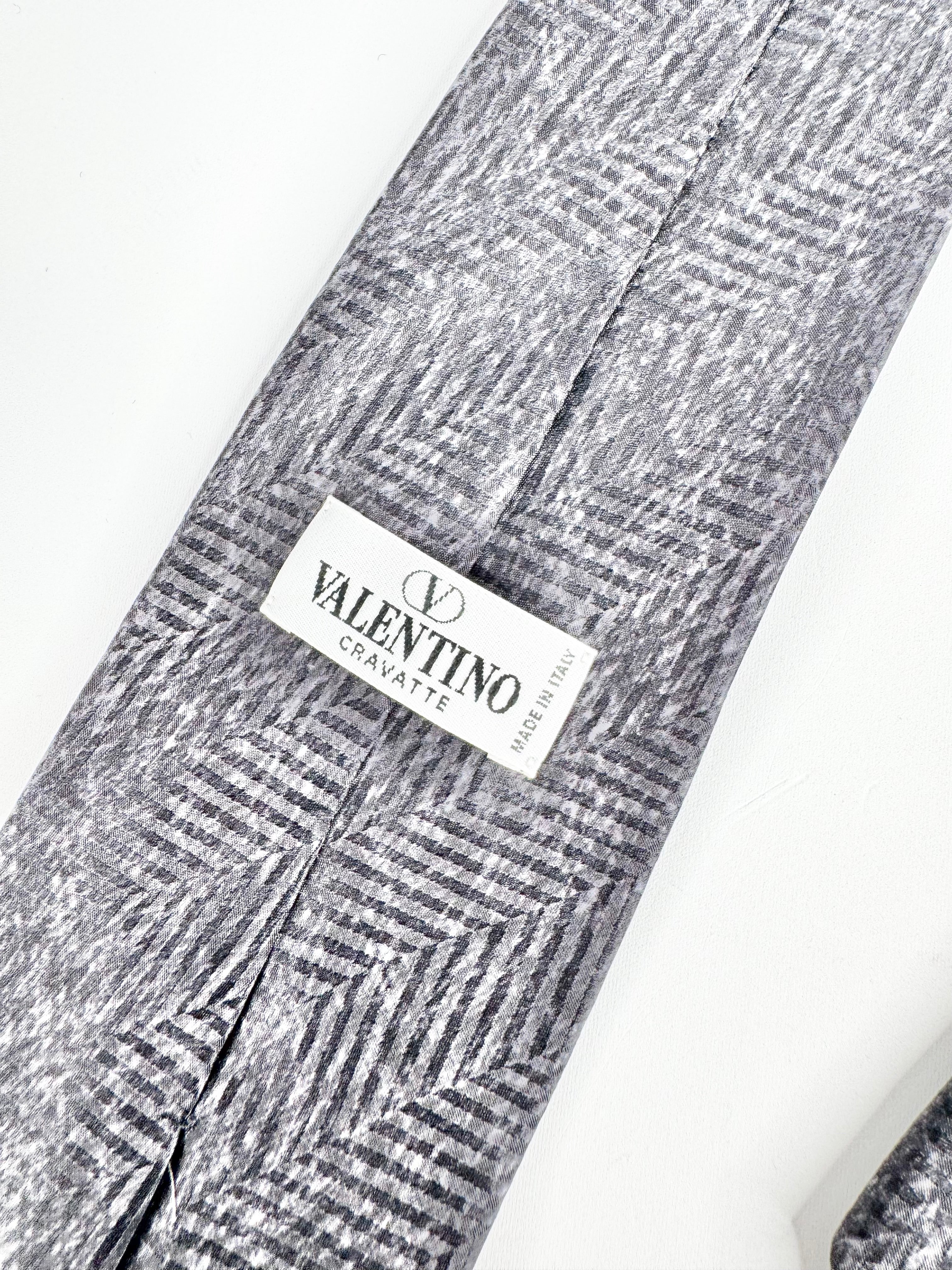 Valentino Cravatte Violet & Grey Silk Tie