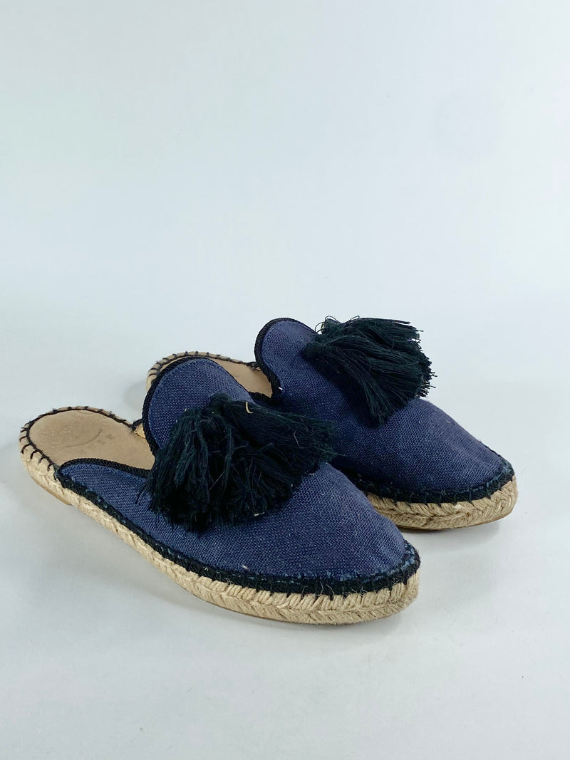 Husk Blue Tassel Pattern Espadrille - EU38