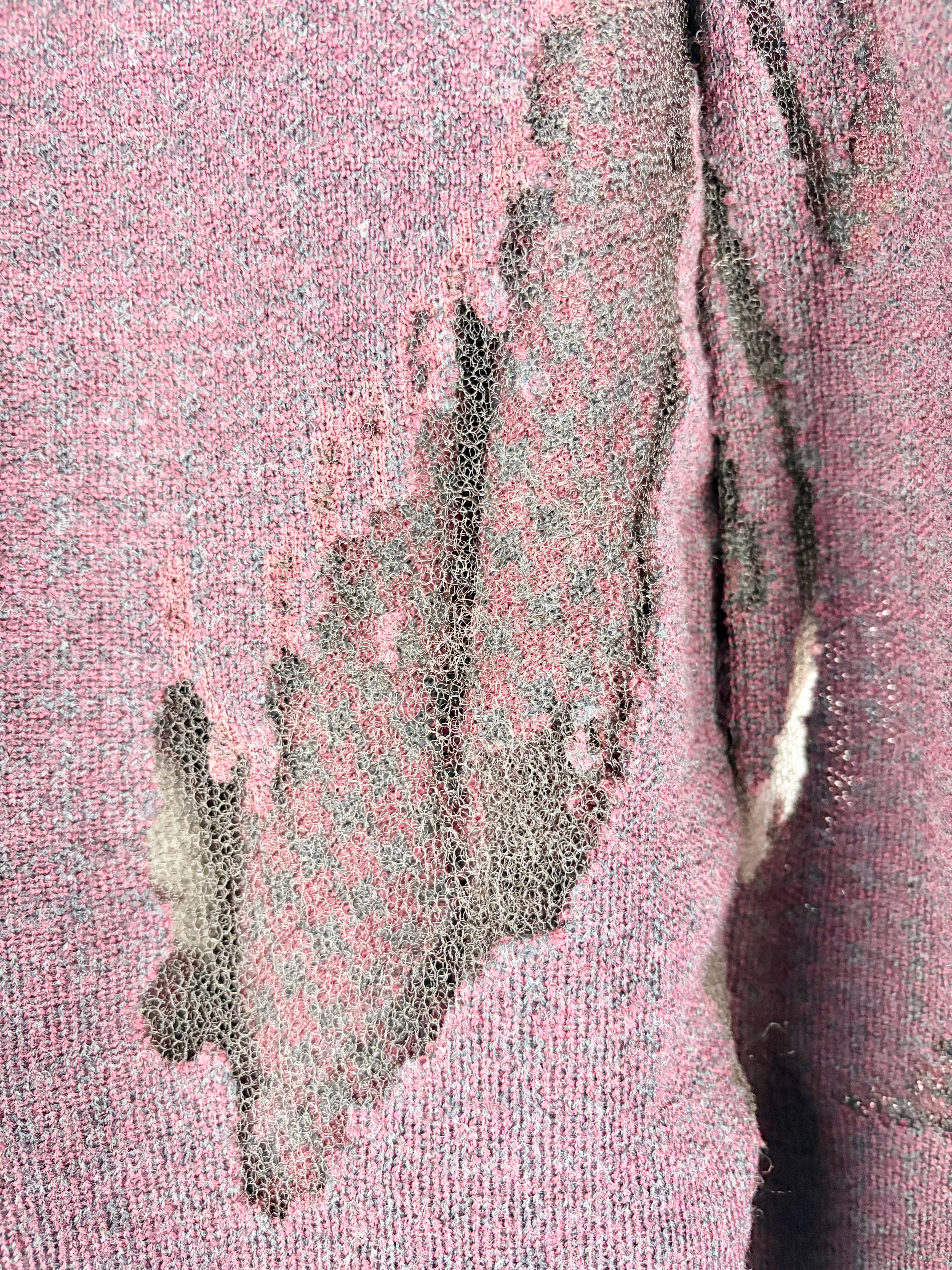 Scanlan Theodore Wine & Charcoal Houndstooth Pattern Mesh Match Cardigan - AU8/10
