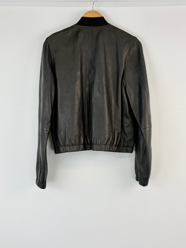 Paul Smith Black Leather Bomber Jacket - M