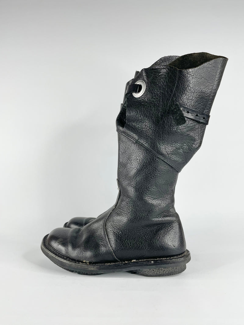 Trippen Black Leather 'Warrior' Boots - EU39