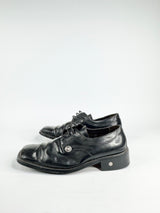 Vintage 'Versage' Black Lace Up Shoes - 25.5