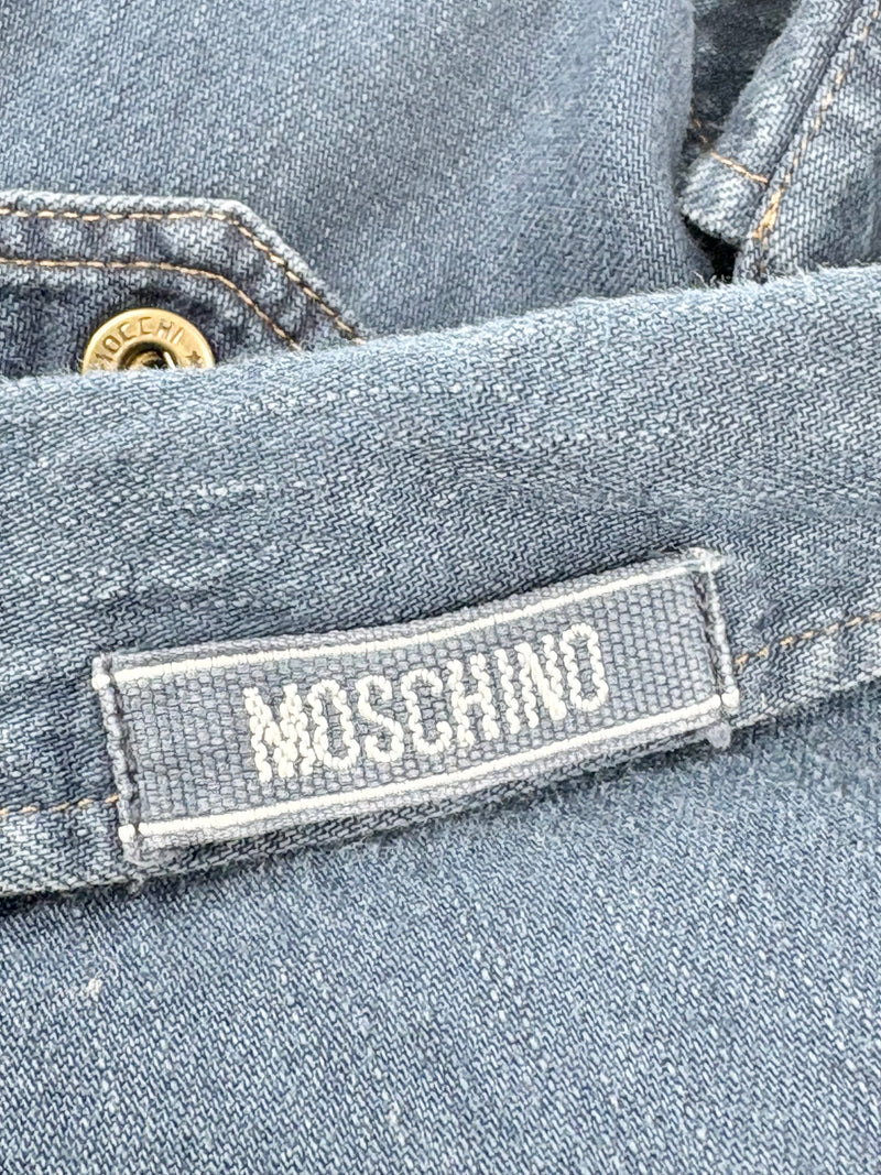 Vintage 90s Moschino Jeans Indigo Denim Shirt - L
