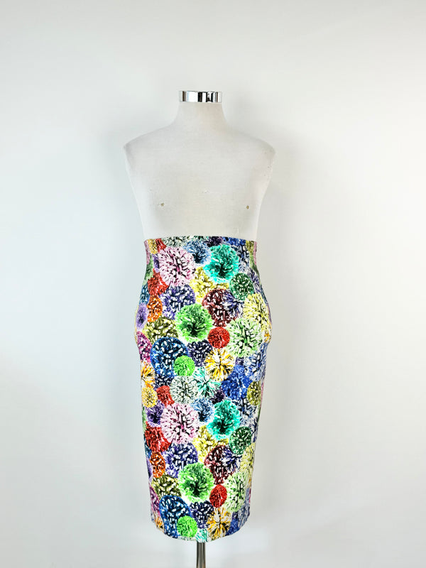 Max & Co Jewel Tone Patterned Pencil Skirt - AU14