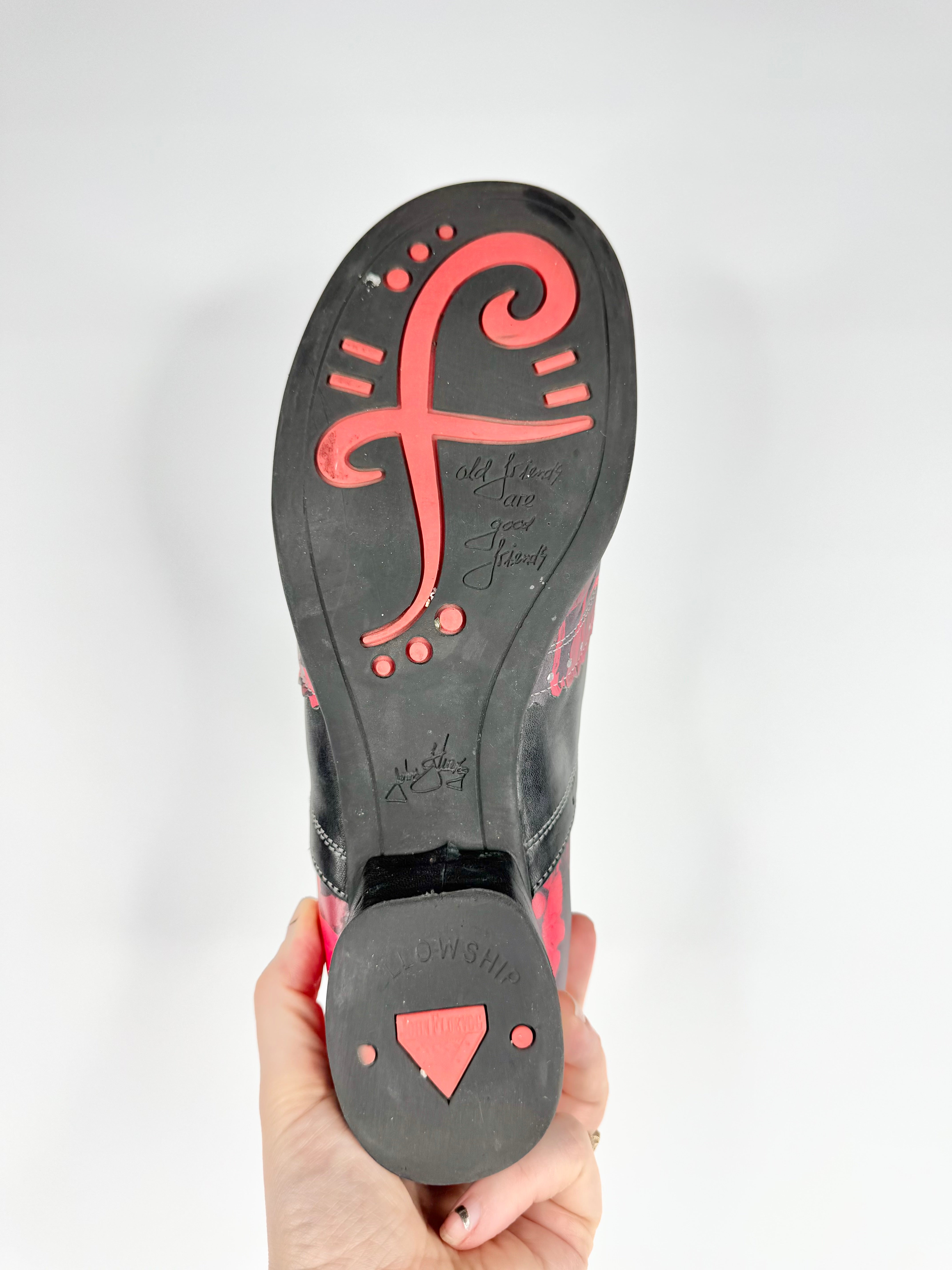 John Fluevog 'Erika' Brogued Oxford Rose Patterned Shoes - 10.5