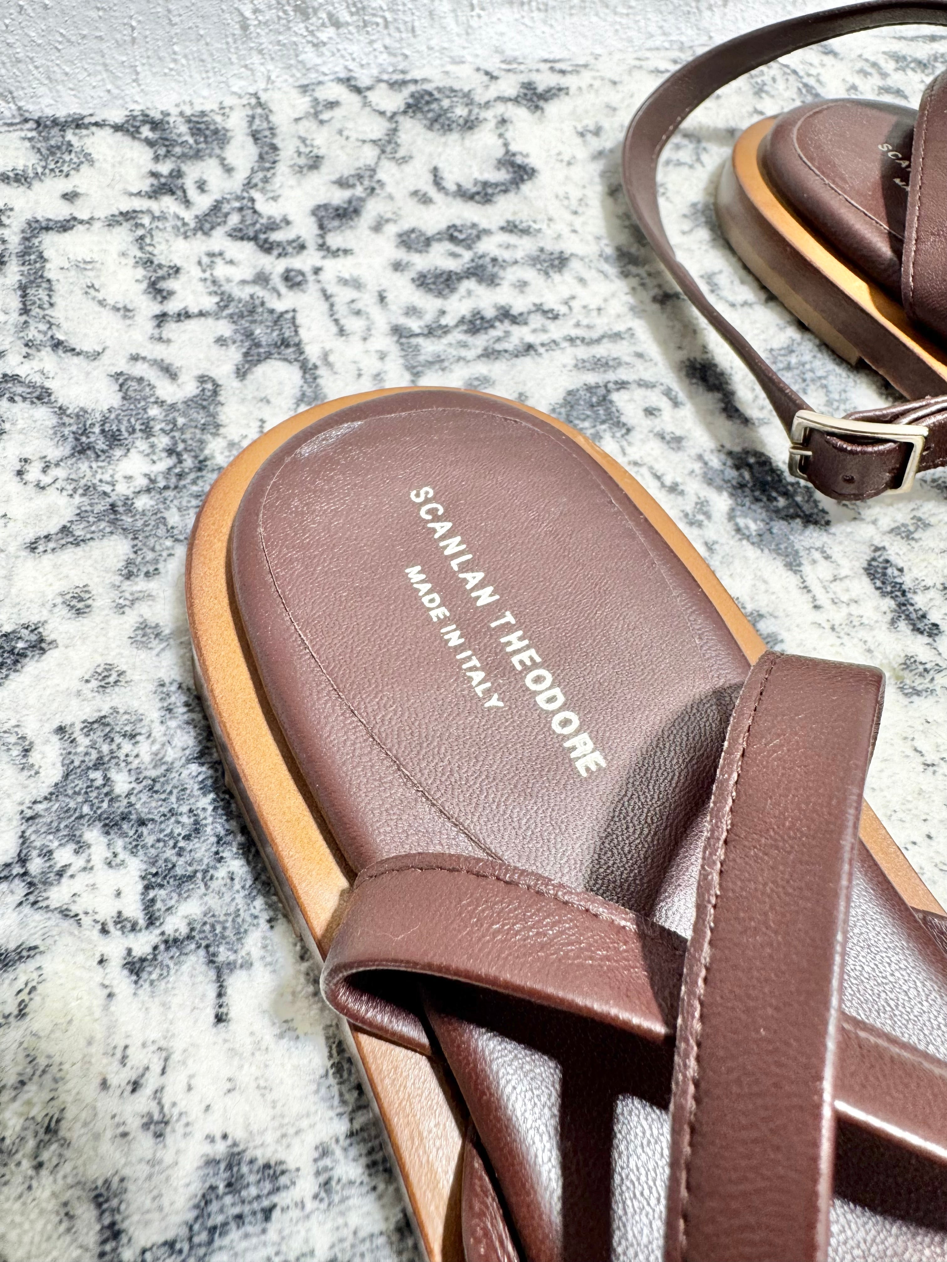 Scanlan Theodore Expresso Leather Wrap Around Thongs - EU37