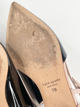 Kate Spade Patent Black Leather 'Mae Bow' Flats - EU37.5