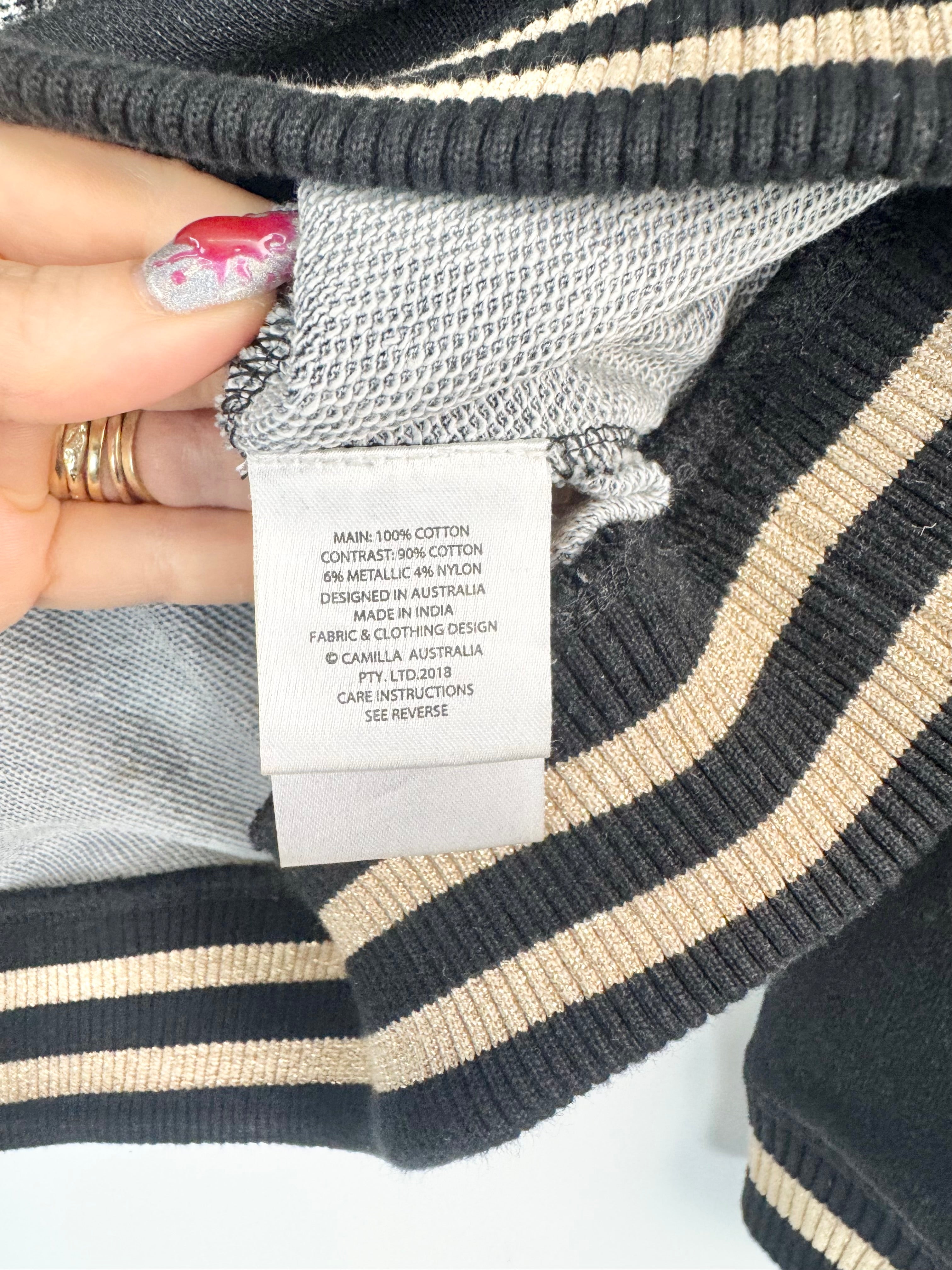 Camilla Black Bejewelled Tiger Sweatshirt - AU6