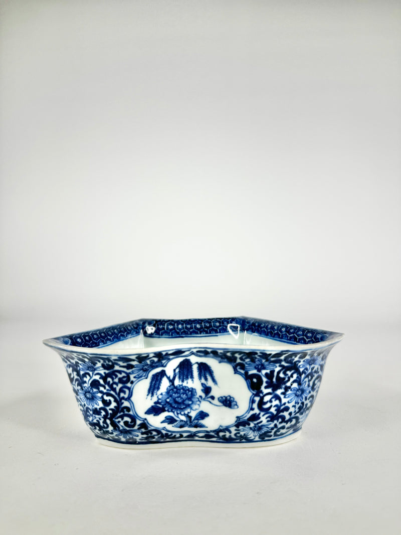 Antique Rectangular Shaped Cobalt Blue Dish