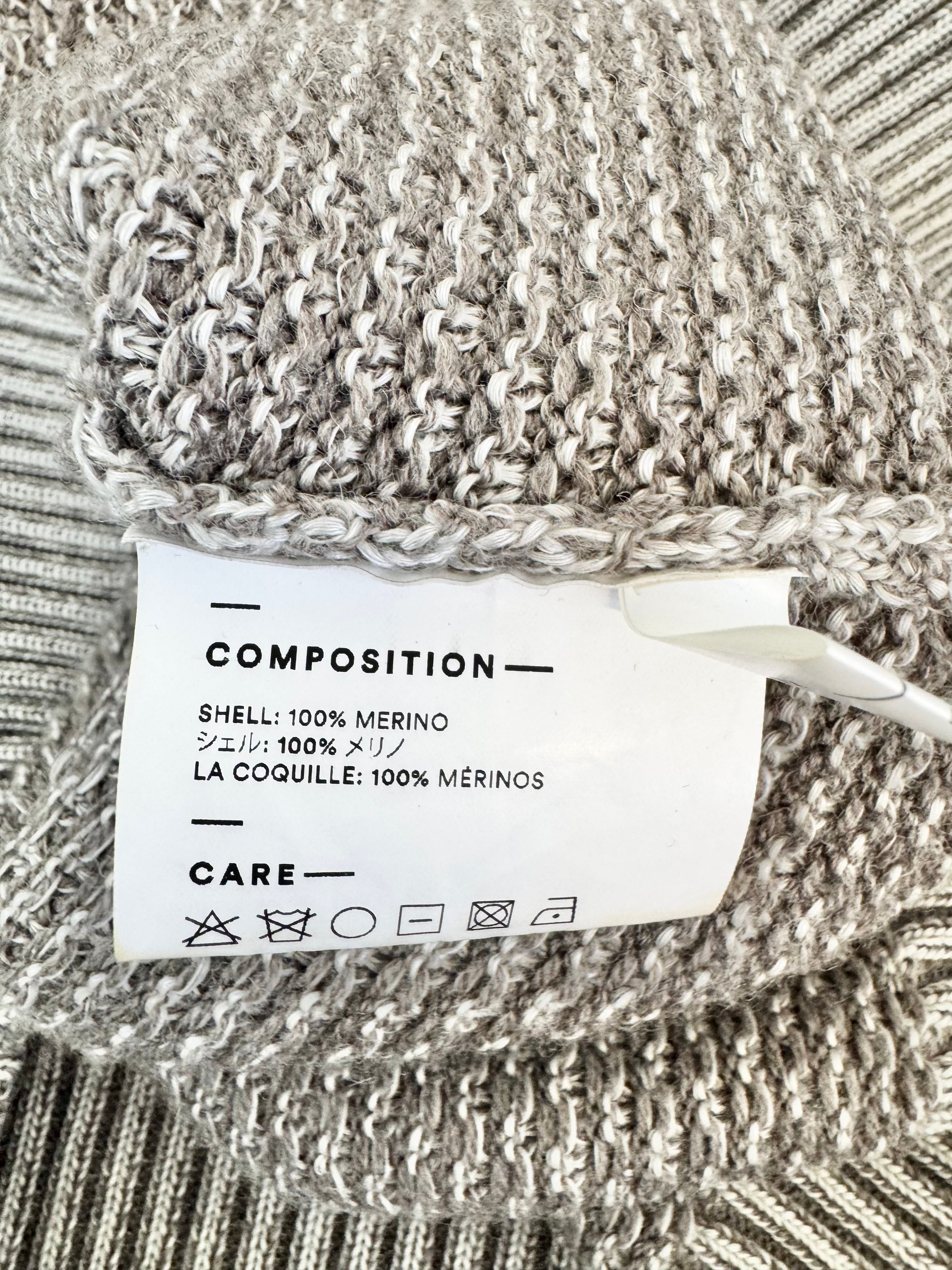 Maatsuyker Grey Merino Wool Knit Sweater - L