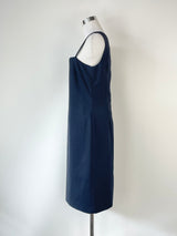 Paul & Joe Navy Blue Pinstripe Wool Blend Midi Dress - AU14