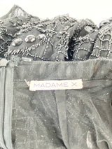Madame X Sheer Black Mesh Beaded Mini Dress - AU8