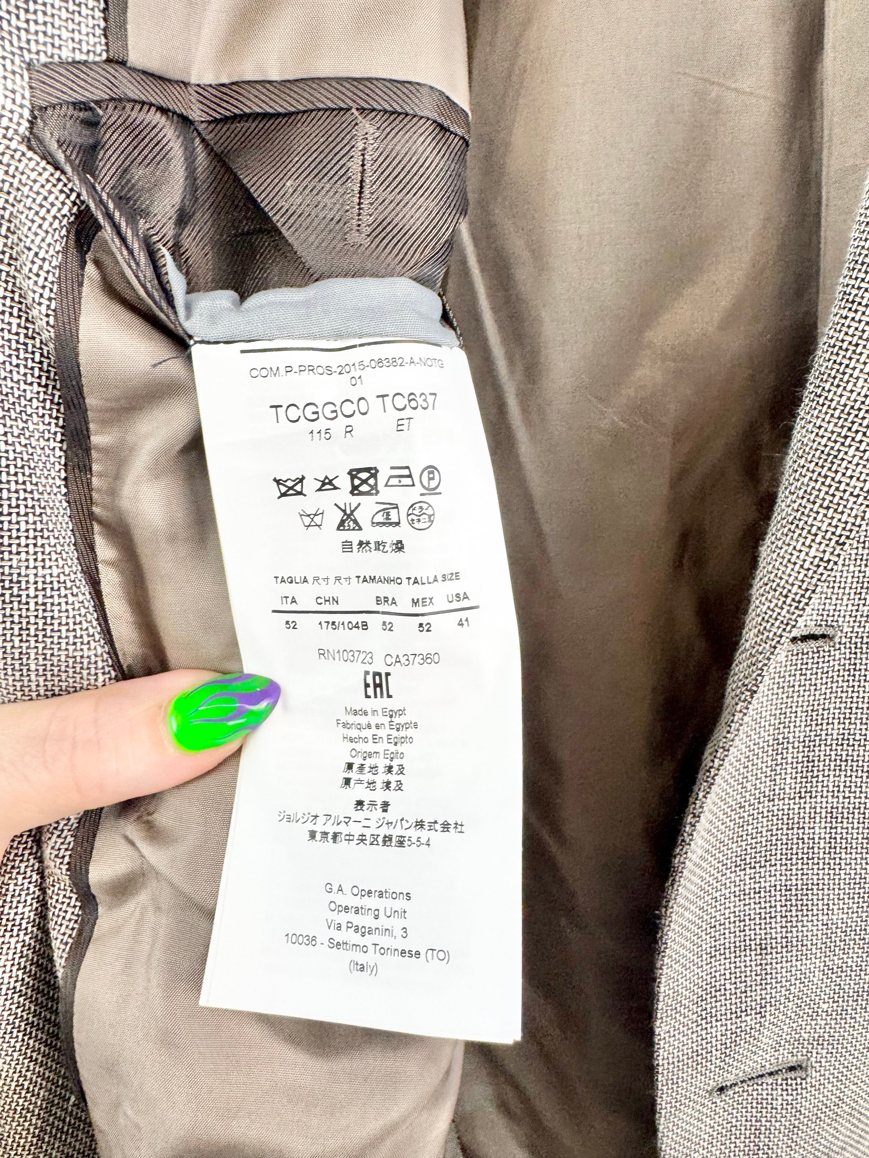 Armani Collezioni Grey Wool & Linen Jacket - Size L