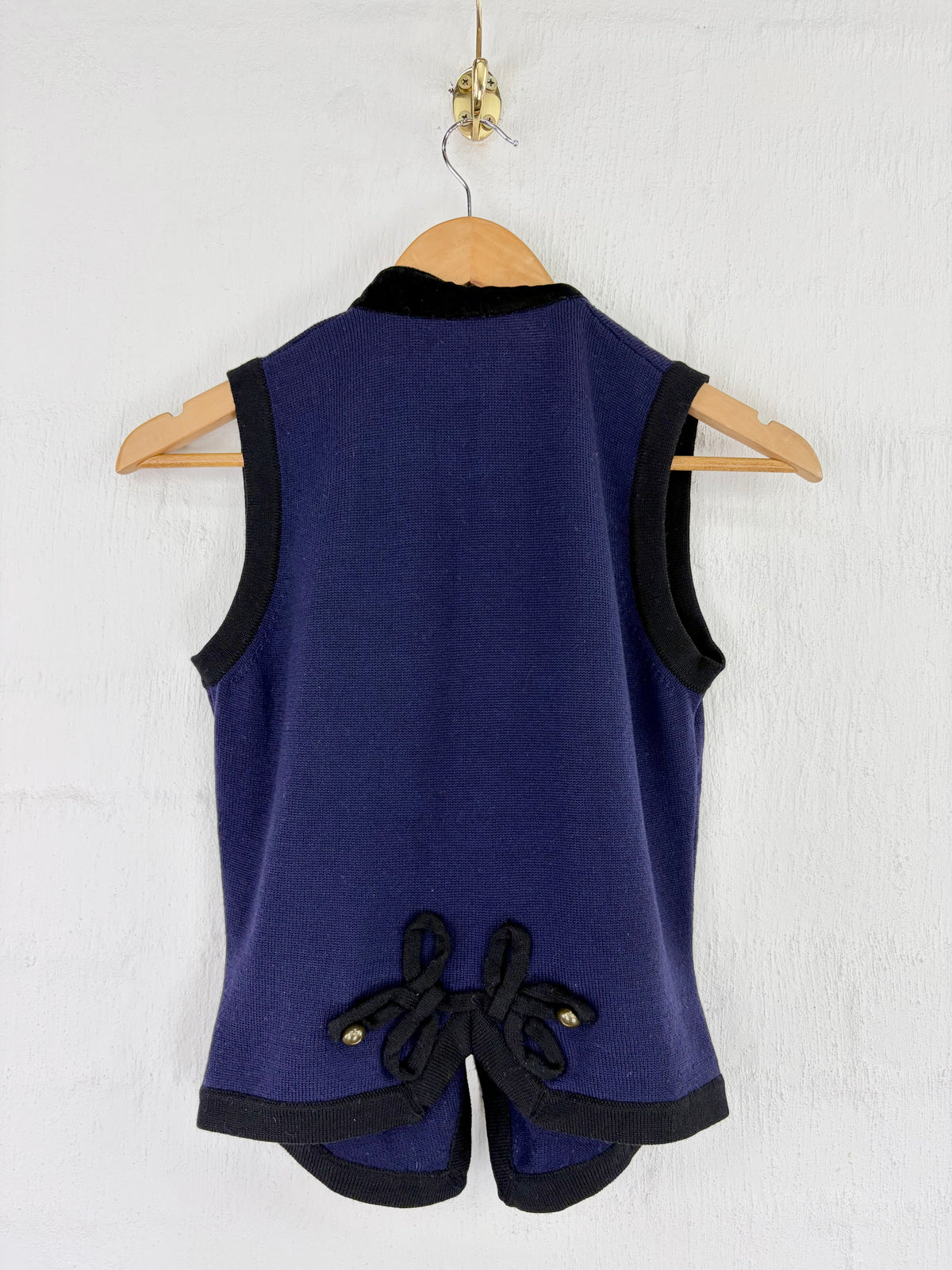 Y2K Anna Sui Blue & Black Hussar Style Vest - AU6/8