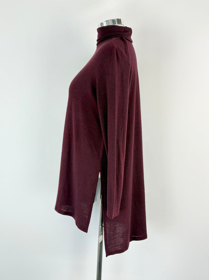 Studio.W Maroon Mock-Neck Long Sleeve Top - L