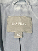 Ena Pelly Navy Blue Biker-Style Leather Jacket - AU6/8