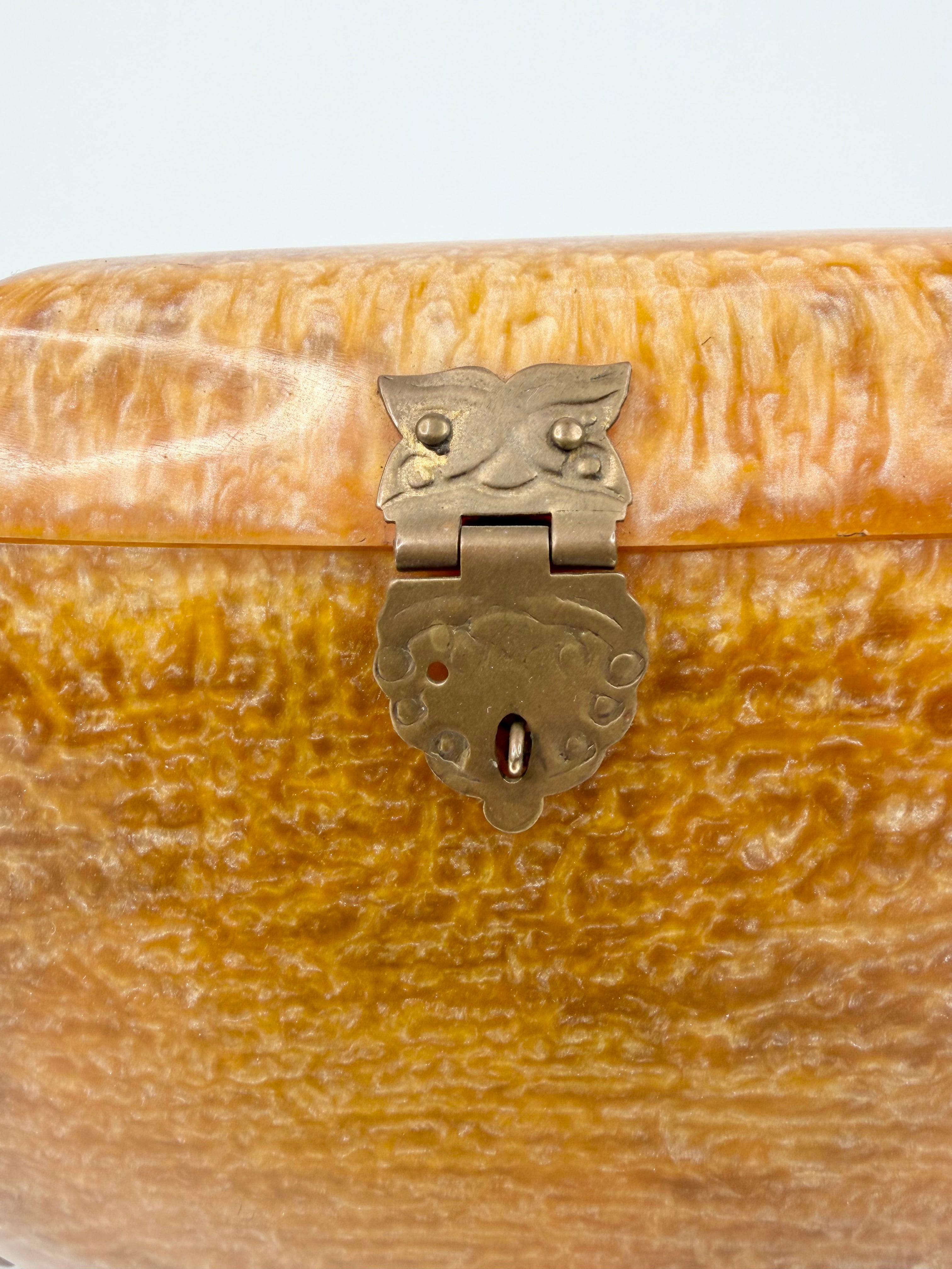 Vintage Amber Lucite Cross Body Purse