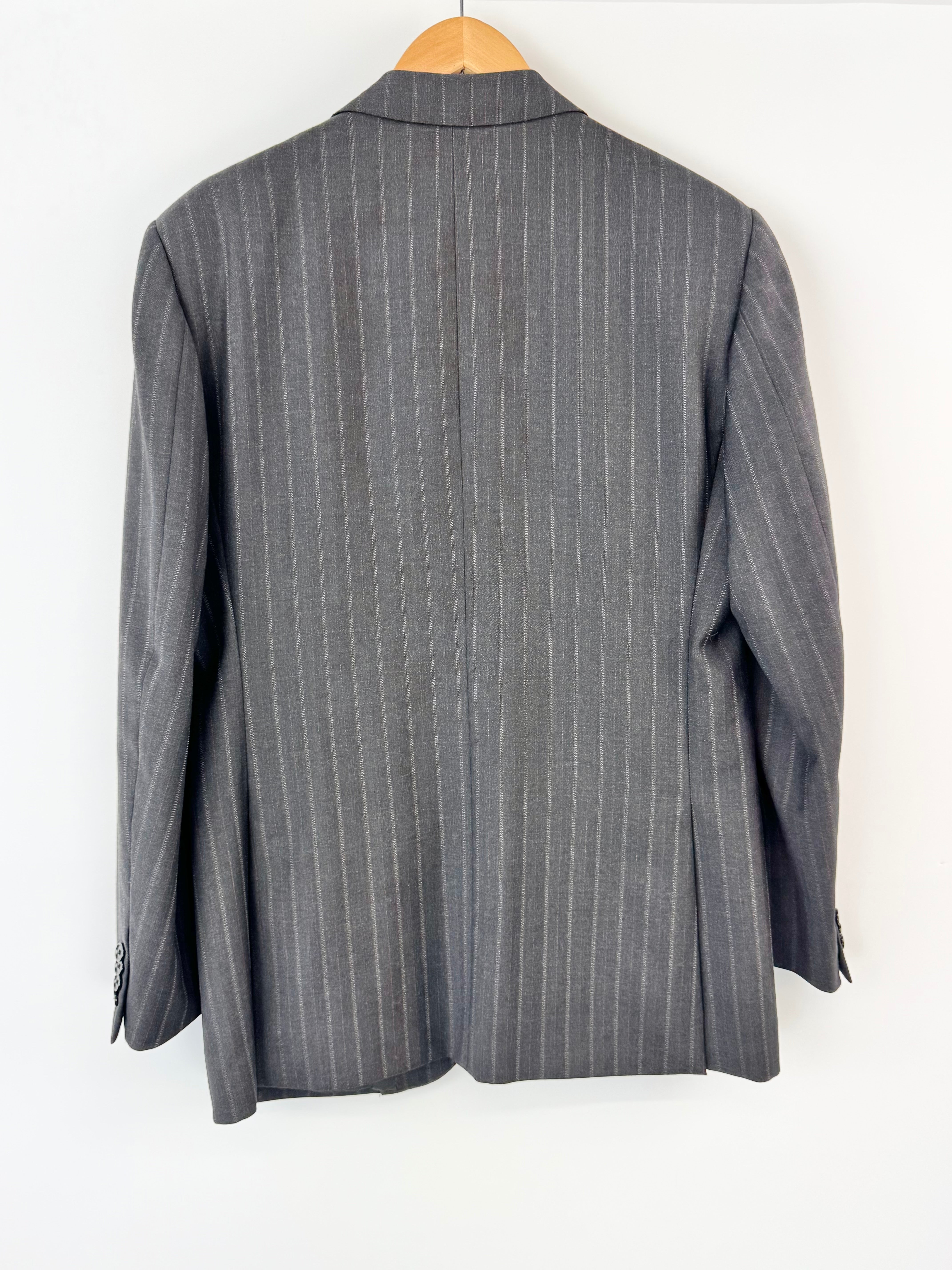 Pal Zileri Deep Grey Pinstriped Wool Blazer - L