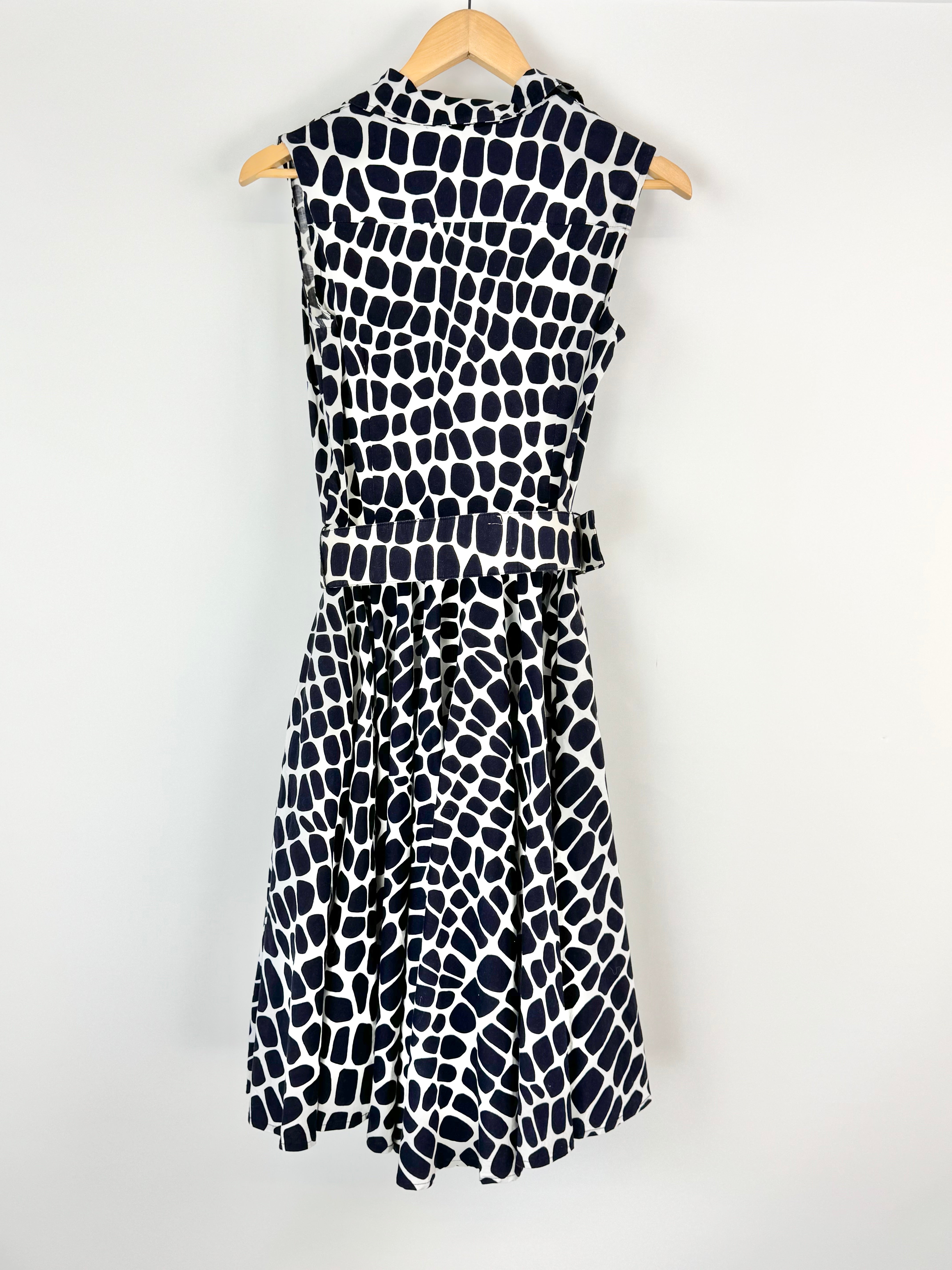 Samantha Sung Blue & White Splotch Patterned Sleeveless Dress - AU8