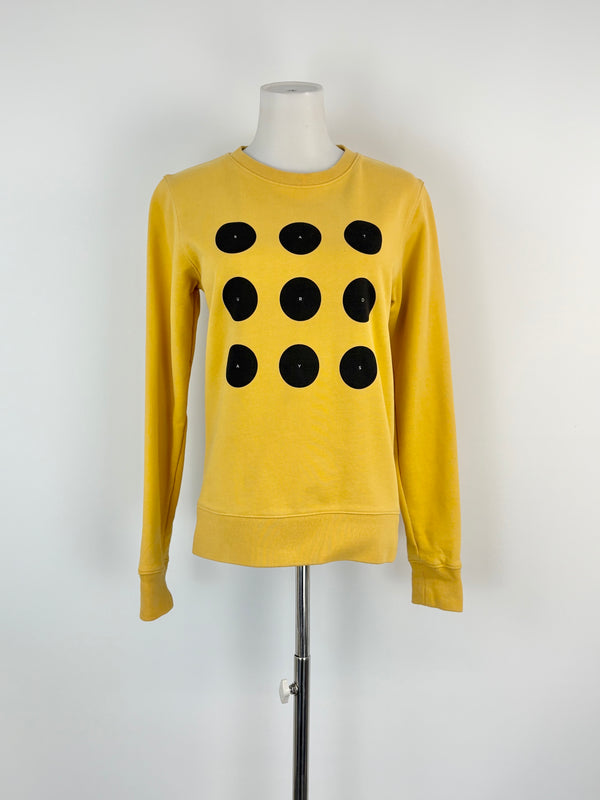 Saturdays NYC Mustard & Black Circles Crew Neck Sweater - XS