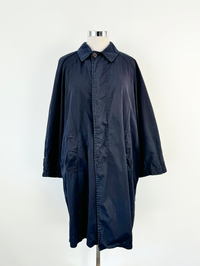 Vintage Valentino Jeans Navy Cotton Trench Coat - AU10