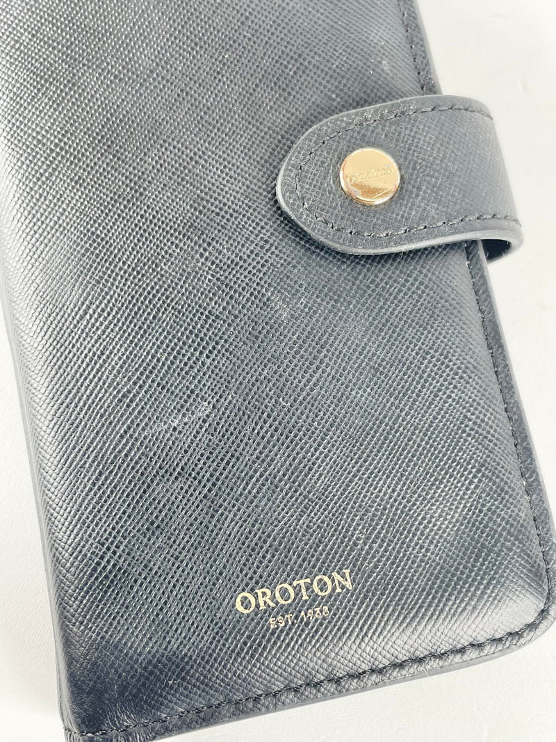 Oroton Black iPhone Wallet Case