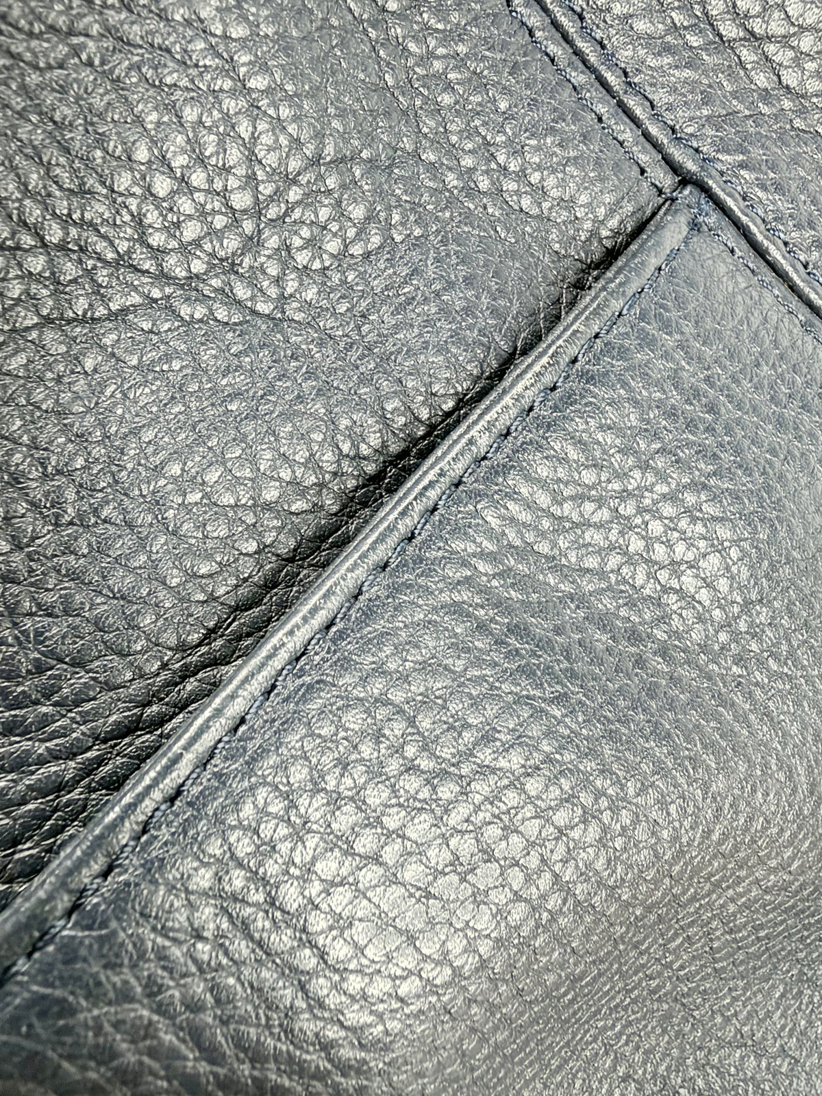 Status Anxiety Navy Grained Leather Bag
