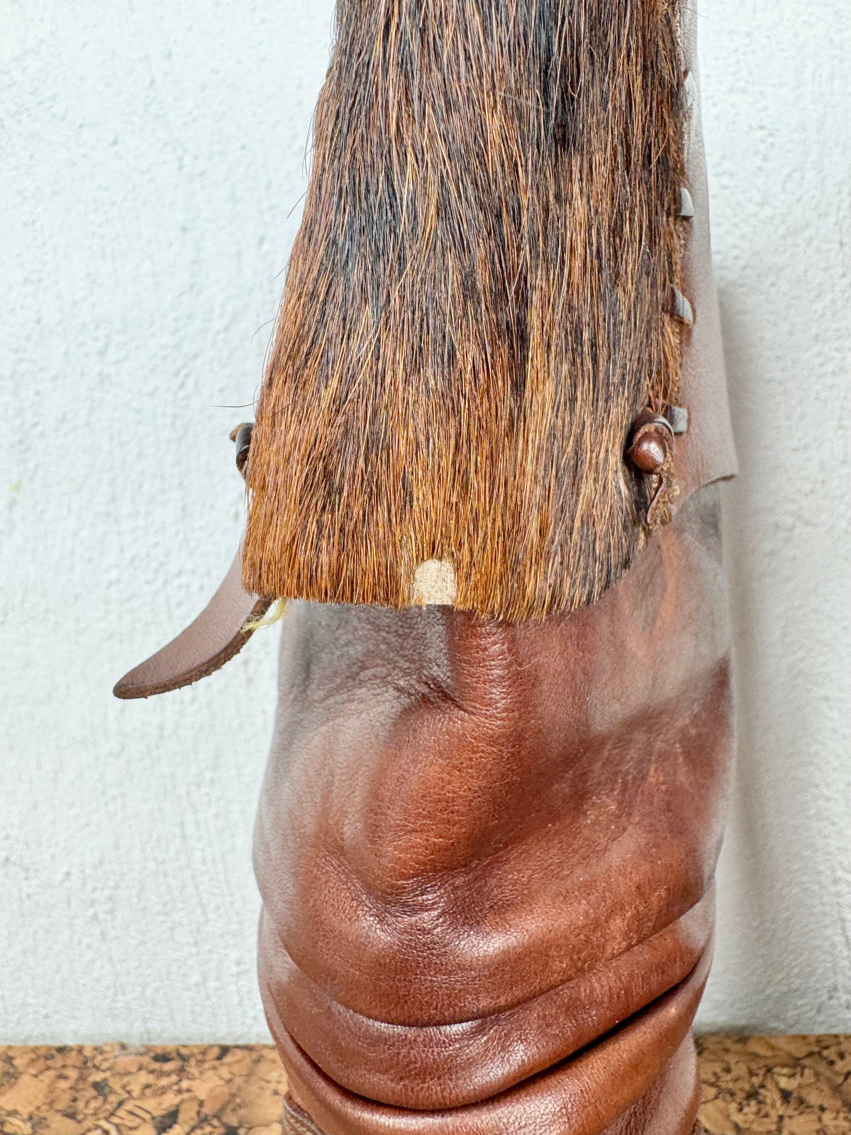 Vintage Buttero Mahogany Leather & Fur Boots - EU36