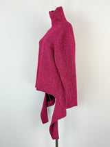 Balenciaga Raspberry Metallic-Glitter Asymmetric Sweater - AU6/8