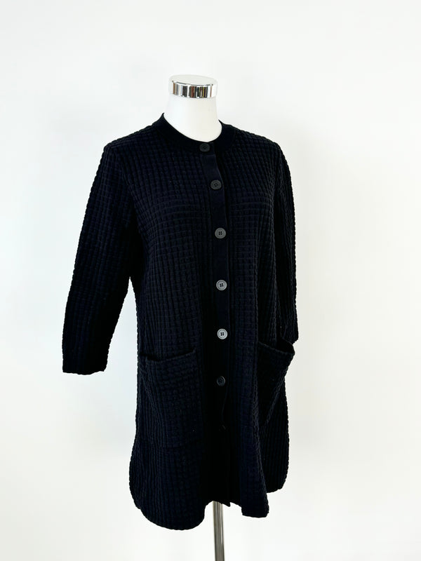 Cos Black 3D Grid Cotton Blend Cardigan - AU10