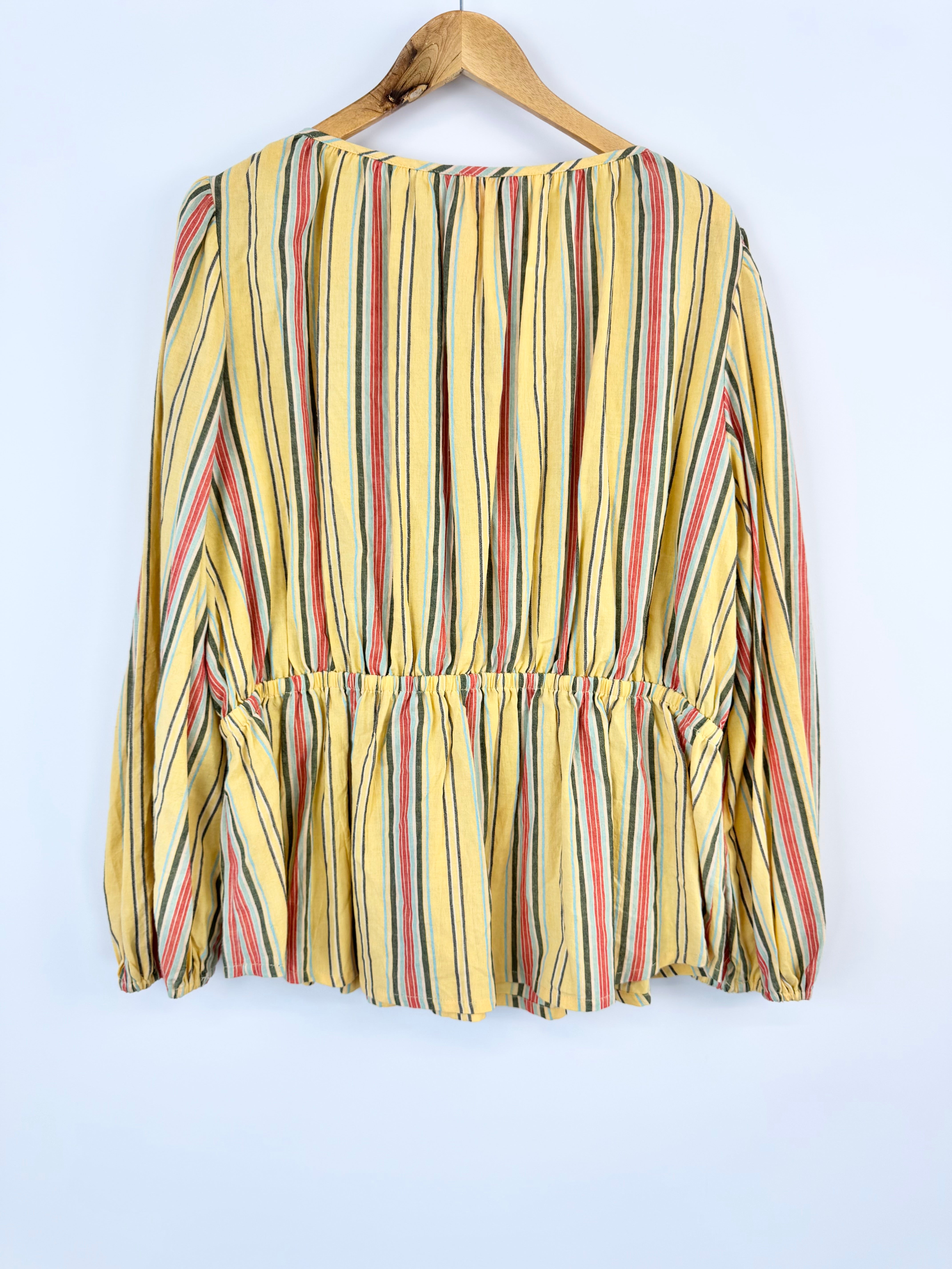 OBUS YELLOW LONG SLEEVE STRIPED TOP - AU16
