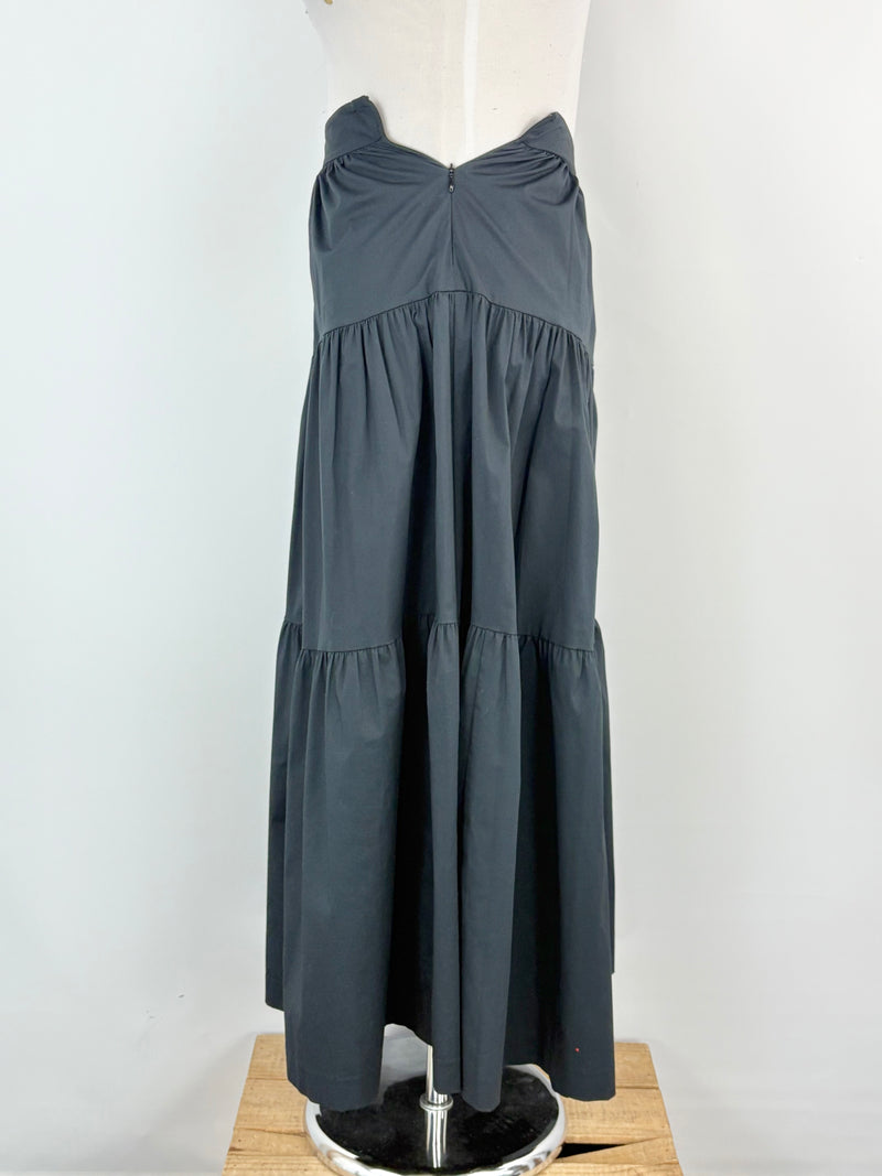 Staud Black Tiered Maxi Skirt - AU12