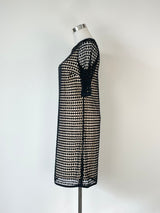 Zimmermann Black Crochet Shift Dress with Silk Slip - AU8/10