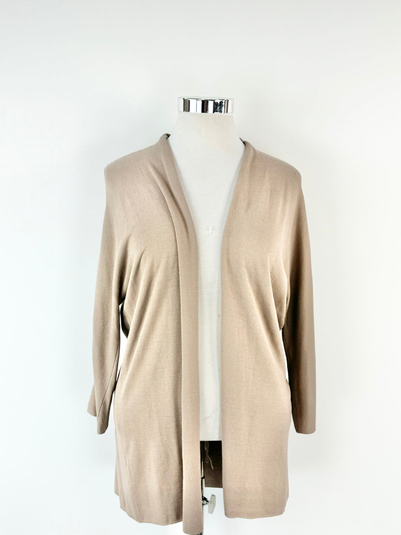 Le Tricote Perugia Lightweight Open Beige Cardigan - AU10/12