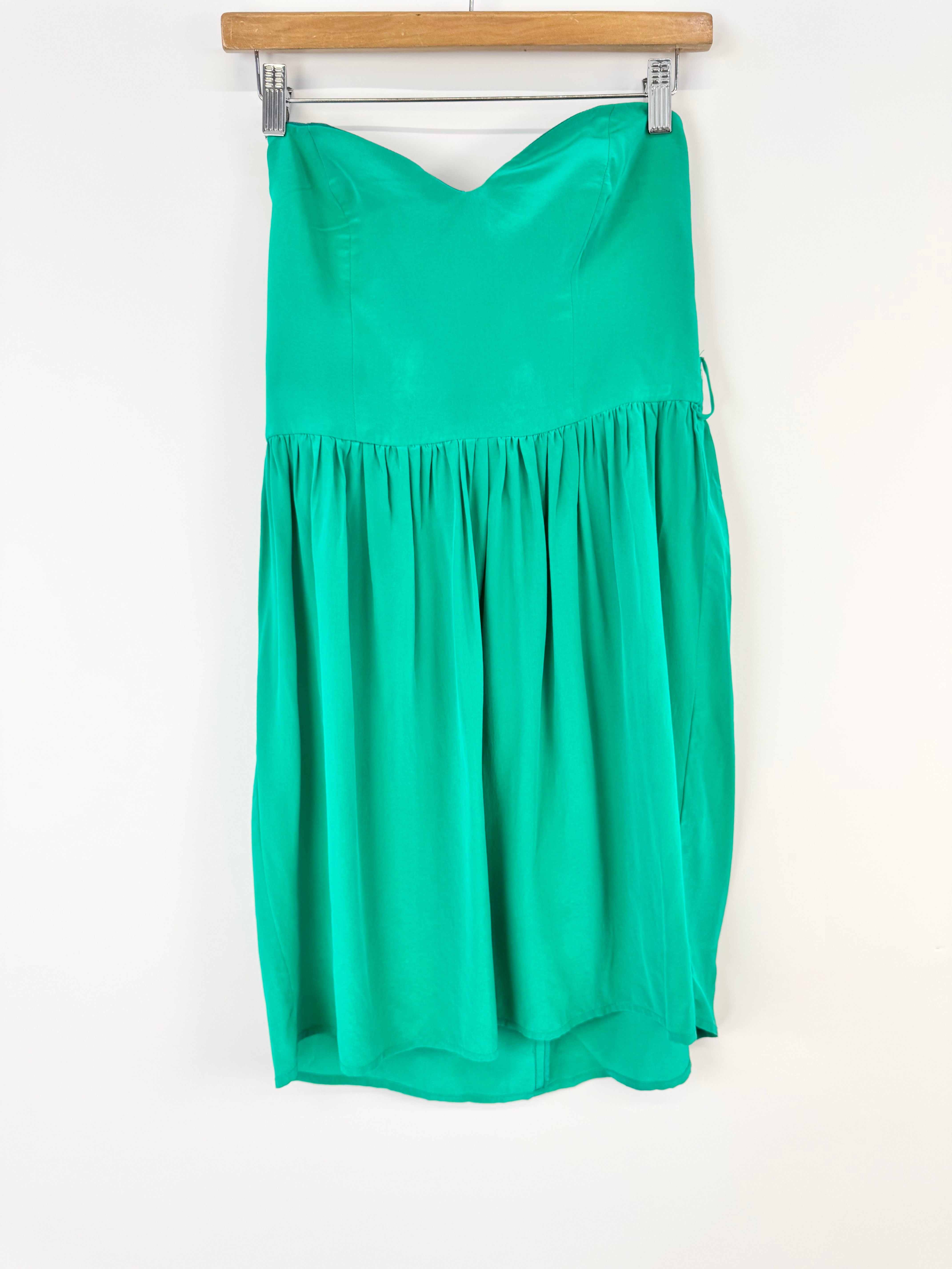 Zimmermann Emerald Green Strapless Silk Mini Dress - AU10
