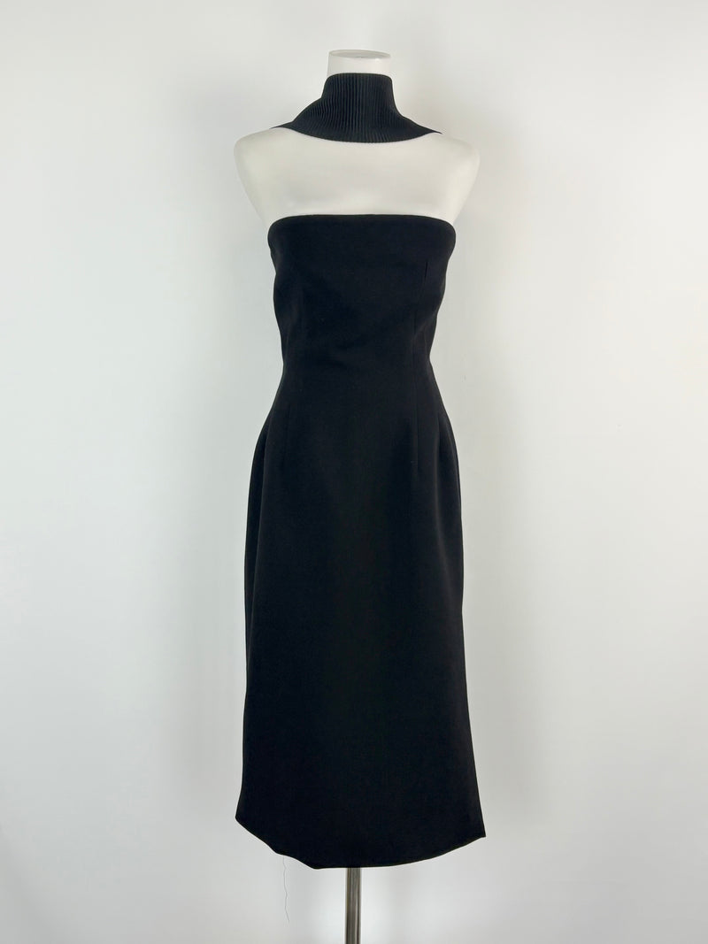 Christopher Esber Black Reverse-Halter Neck Midi Dress - AU10