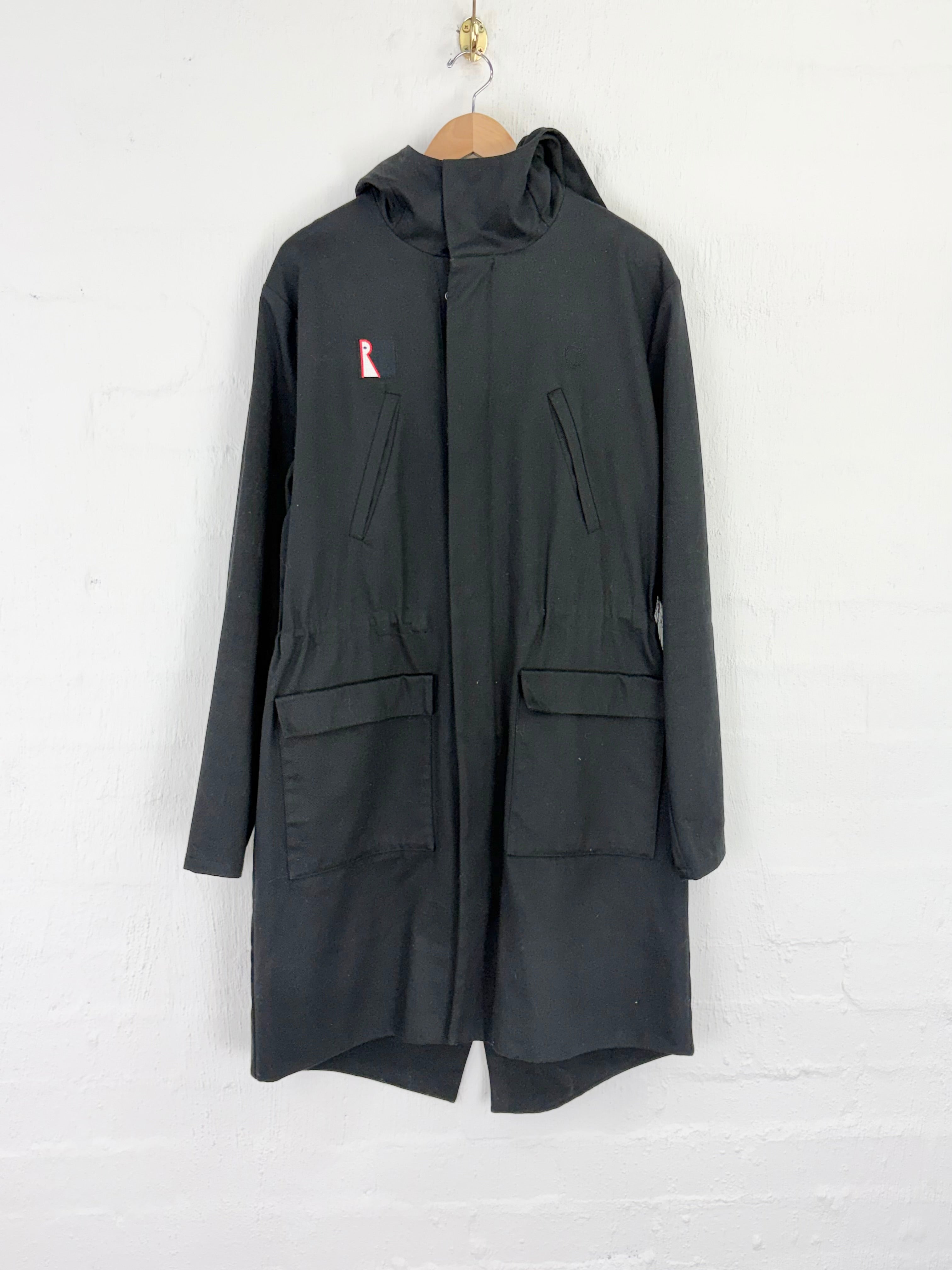Raf Simons x Fred Perry Black Cotton Drawstring Coat - 40