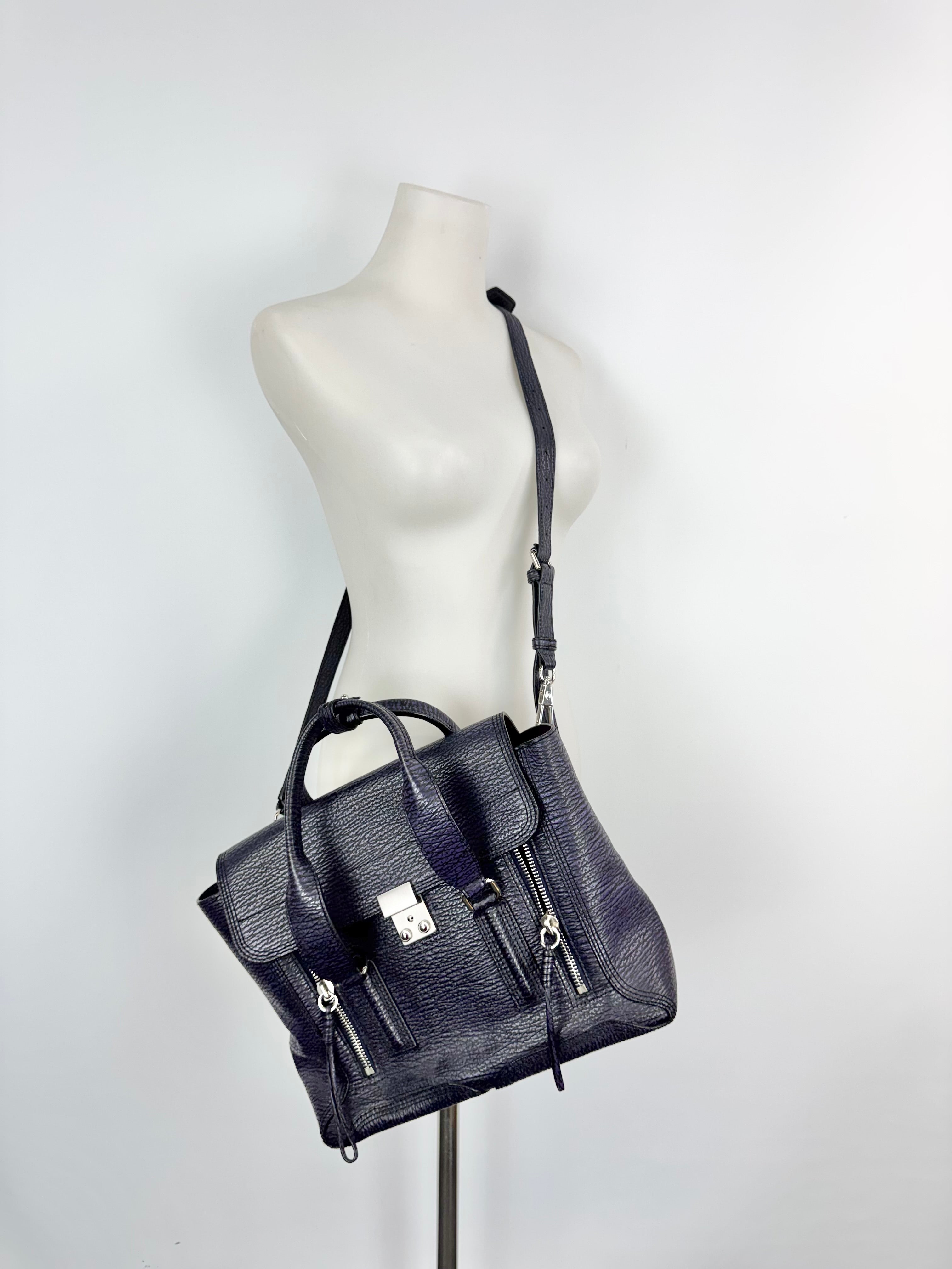 3.1 Phillip Lim African Violet Shark Embossed 'Pashli' Handbag