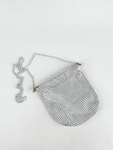 White Metal Mesh Cross Body Bag
