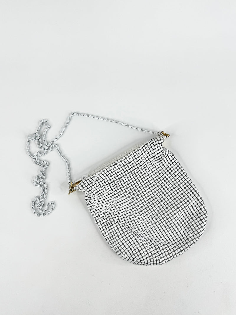 White Metal Mesh Cross Body Bag