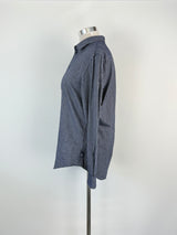 Armani Collezioni Pigeon Blue Felted-Square Pattern Shirt - XL