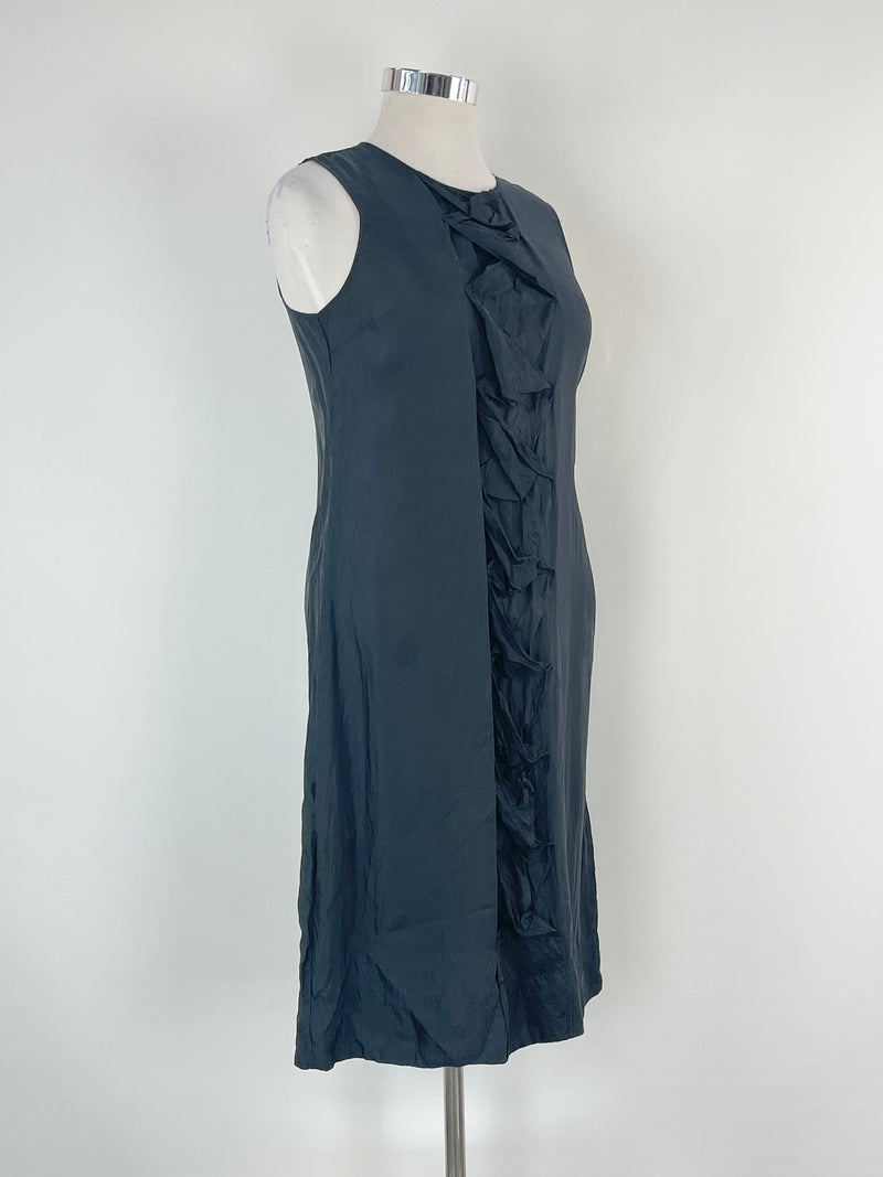 Nevenka Black Folds-Panel Shift Dress - AU12