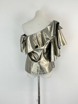 Sass & Bide Metallic Gold 'Night At The Ritz' Off-Shoulder Top - AU8