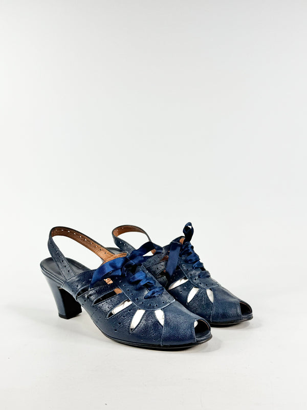 Re-Mix Navy Blue 'Bloomsbury' Shoes - EU40