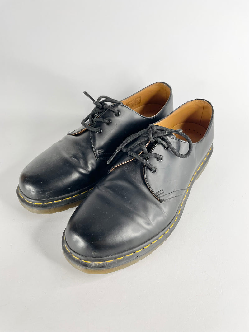 Dr. Martens Black Leather 3-Eye 1461 Lace Ups - EU43