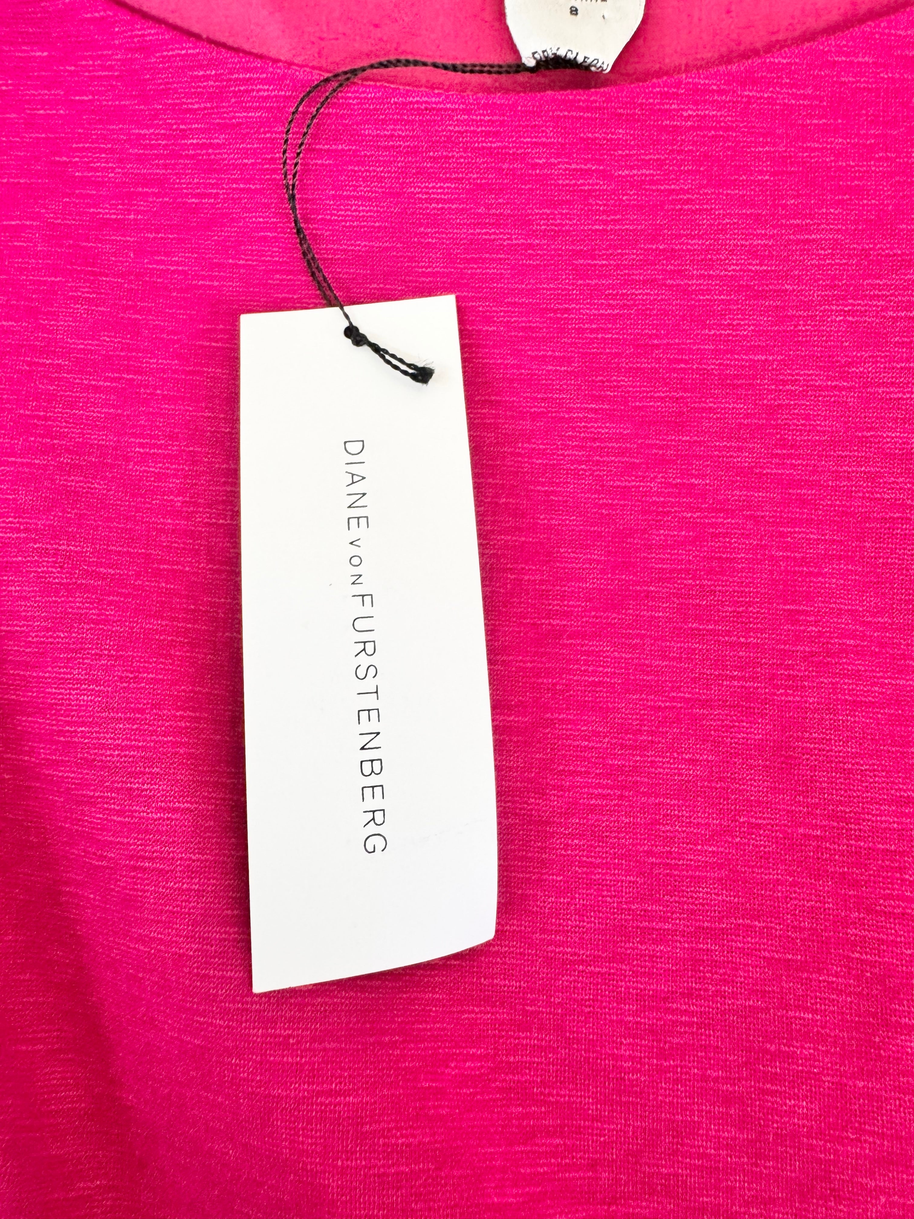 Diane von Furstenberg Berry Pink Midi Dress NWT - AU10